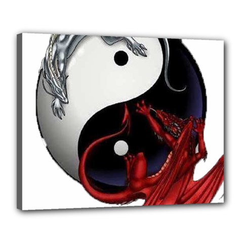 Yin And Yang Chinese Dragon Canvas 20  X 16  (stretched) by Mog4mog4