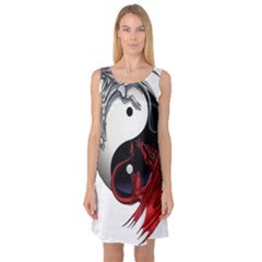 Yin And Yang Chinese Dragon Sleeveless Satin Nightdress by Mog4mog4