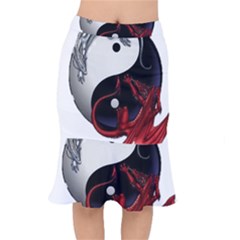 Yin And Yang Chinese Dragon Short Mermaid Skirt by Mog4mog4