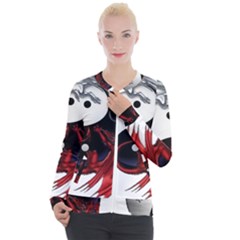 Yin And Yang Chinese Dragon Casual Zip Up Jacket by Mog4mog4