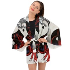 Yin And Yang Chinese Dragon Long Sleeve Kimono by Mog4mog4