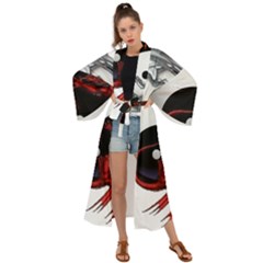 Yin And Yang Chinese Dragon Maxi Kimono by Mog4mog4