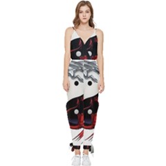 Yin And Yang Chinese Dragon Sleeveless Tie Ankle Chiffon Jumpsuit by Mog4mog4