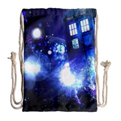 Tardis Background Space Drawstring Bag (large) by Mog4mog4