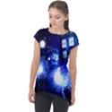 Tardis Background Space Cap Sleeve High Low Top View1