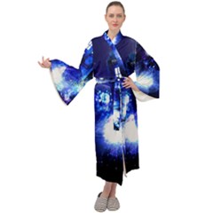 Tardis Background Space Maxi Velvet Kimono by Mog4mog4