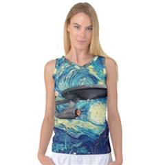 Star Starship The Starry Night Van Gogh Women s Basketball Tank Top by Mog4mog4