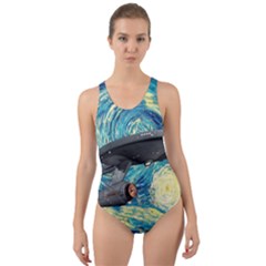 Star Starship The Starry Night Van Gogh Cut-out Back One Piece Swimsuit by Mog4mog4