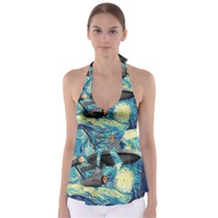 Star Starship The Starry Night Van Gogh Babydoll Tankini Top by Mog4mog4