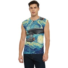 Star Starship The Starry Night Van Gogh Men s Raglan Cap Sleeve Tee by Mog4mog4