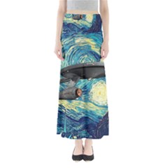 Star Starship The Starry Night Van Gogh Full Length Maxi Skirt by Mog4mog4