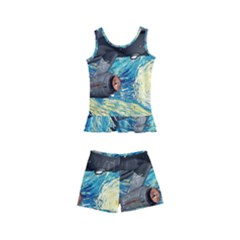 Star Starship The Starry Night Van Gogh Kids  Boyleg Swimsuit by Mog4mog4