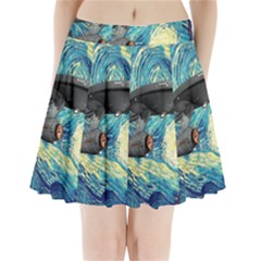 Star Starship The Starry Night Van Gogh Pleated Mini Skirt by Mog4mog4