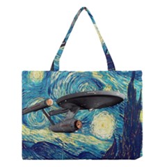 Star Starship The Starry Night Van Gogh Medium Tote Bag by Mog4mog4