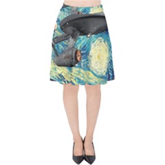 Star Starship The Starry Night Van Gogh Velvet High Waist Skirt by Mog4mog4