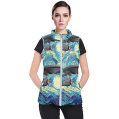 Star Starship The Starry Night Van Gogh Women s Puffer Vest by Mog4mog4