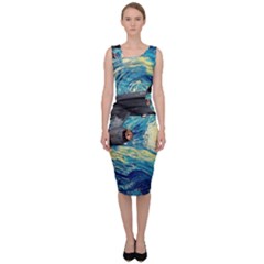 Star Starship The Starry Night Van Gogh Sleeveless Pencil Dress by Mog4mog4