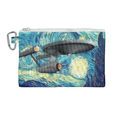 Star Starship The Starry Night Van Gogh Canvas Cosmetic Bag (large) by Mog4mog4