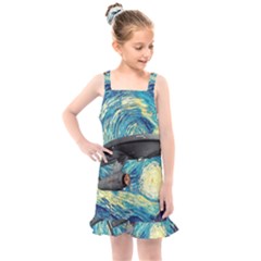 Star Starship The Starry Night Van Gogh Kids  Overall Dress by Mog4mog4