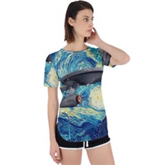 Star Starship The Starry Night Van Gogh Perpetual Short Sleeve T-shirt by Mog4mog4