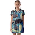 Star Starship The Starry Night Van Gogh Kids  Asymmetric Collar Dress View1