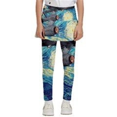 Star Starship The Starry Night Van Gogh Kids  Skirted Pants by Mog4mog4