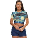 Star Starship The Starry Night Van Gogh Side Button Cropped Tee View1