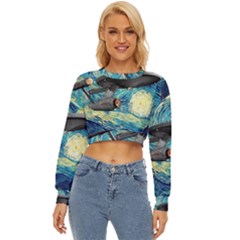 Star Starship The Starry Night Van Gogh Lightweight Long Sleeve Sweatshirt by Mog4mog4