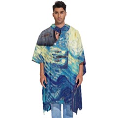 Star Starship The Starry Night Van Gogh Men s Hooded Rain Ponchos by Mog4mog4