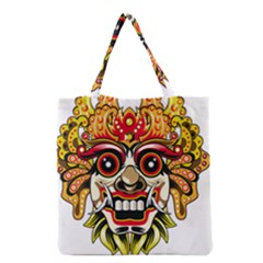 Bali Barong Mask Euclidean Vector Chiefs Face Grocery Tote Bag by Mog4mog4