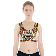 Bali Barong Mask Euclidean Vector Chiefs Face Sports Bra With Pocket by Mog4mog4