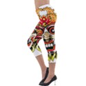 Bali Barong Mask Euclidean Vector Chiefs Face Lightweight Velour Capri Leggings  View3