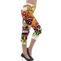 Bali Barong Mask Euclidean Vector Chiefs Face Lightweight Velour Capri Leggings  View4