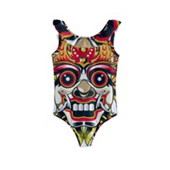 Bali Barong Mask Euclidean Vector Chiefs Face Kids  Frill Swimsuit by Mog4mog4