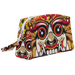 Bali Barong Mask Euclidean Vector Chiefs Face Wristlet Pouch Bag (large) by Mog4mog4