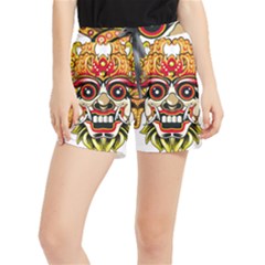 Bali Barong Mask Euclidean Vector Chiefs Face Women s Runner Shorts by Mog4mog4