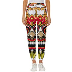 Bali Barong Mask Euclidean Vector Chiefs Face Women s Cropped Drawstring Pants by Mog4mog4