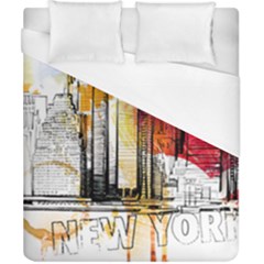 New York City Skyline Vector Illustration Duvet Cover (california King Size) by Mog4mog4