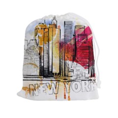 New York City Skyline Vector Illustration Drawstring Pouch (2xl) by Mog4mog4