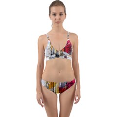 New York City Skyline Vector Illustration Wrap Around Bikini Set by Mog4mog4