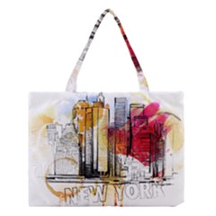 New York City Skyline Vector Illustration Medium Tote Bag by Mog4mog4