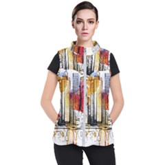 New York City Skyline Vector Illustration Women s Puffer Vest by Mog4mog4