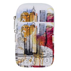 New York City Skyline Vector Illustration Waist Pouch (large) by Mog4mog4