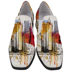 New York City Skyline Vector Illustration Women Slip On Heel Loafers by Mog4mog4