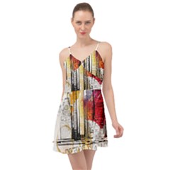 New York City Skyline Vector Illustration Summer Time Chiffon Dress by Mog4mog4