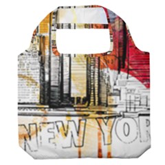 New York City Skyline Vector Illustration Premium Foldable Grocery Recycle Bag by Mog4mog4