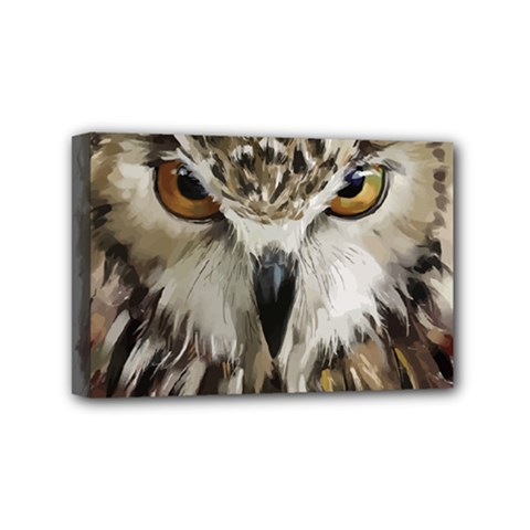 Vector Hand Painted Owl Mini Canvas 6  X 4  (stretched) by Mog4mog4