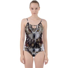 Vector Hand Painted Owl Cut Out Top Tankini Set by Mog4mog4