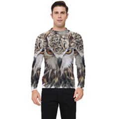 Vector Hand Painted Owl Men s Long Sleeve Rash Guard by Mog4mog4