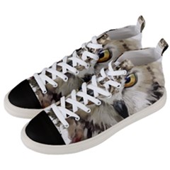 Vector Hand Painted Owl Men s Mid-top Canvas Sneakers by Mog4mog4